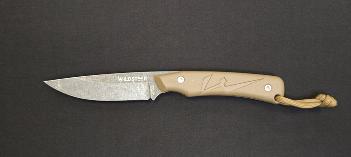 Wildsteer TROLL Coyote avec lame Stonewash Sandvik 14C28N.