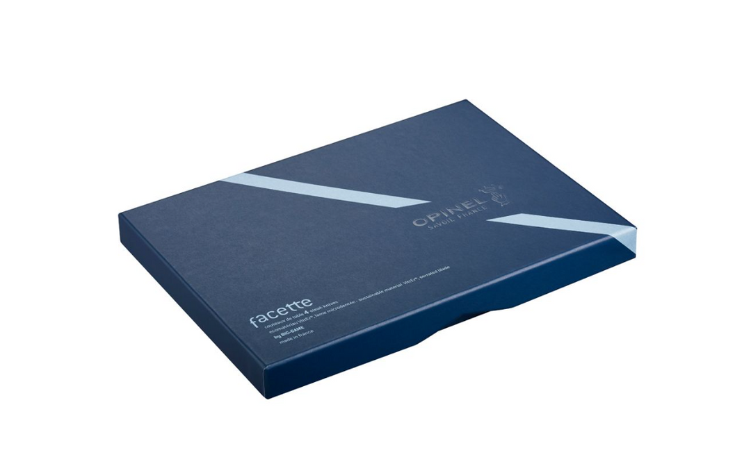 Coffret 4 couteaux de table Opinel Facette Ardoise micro-dente