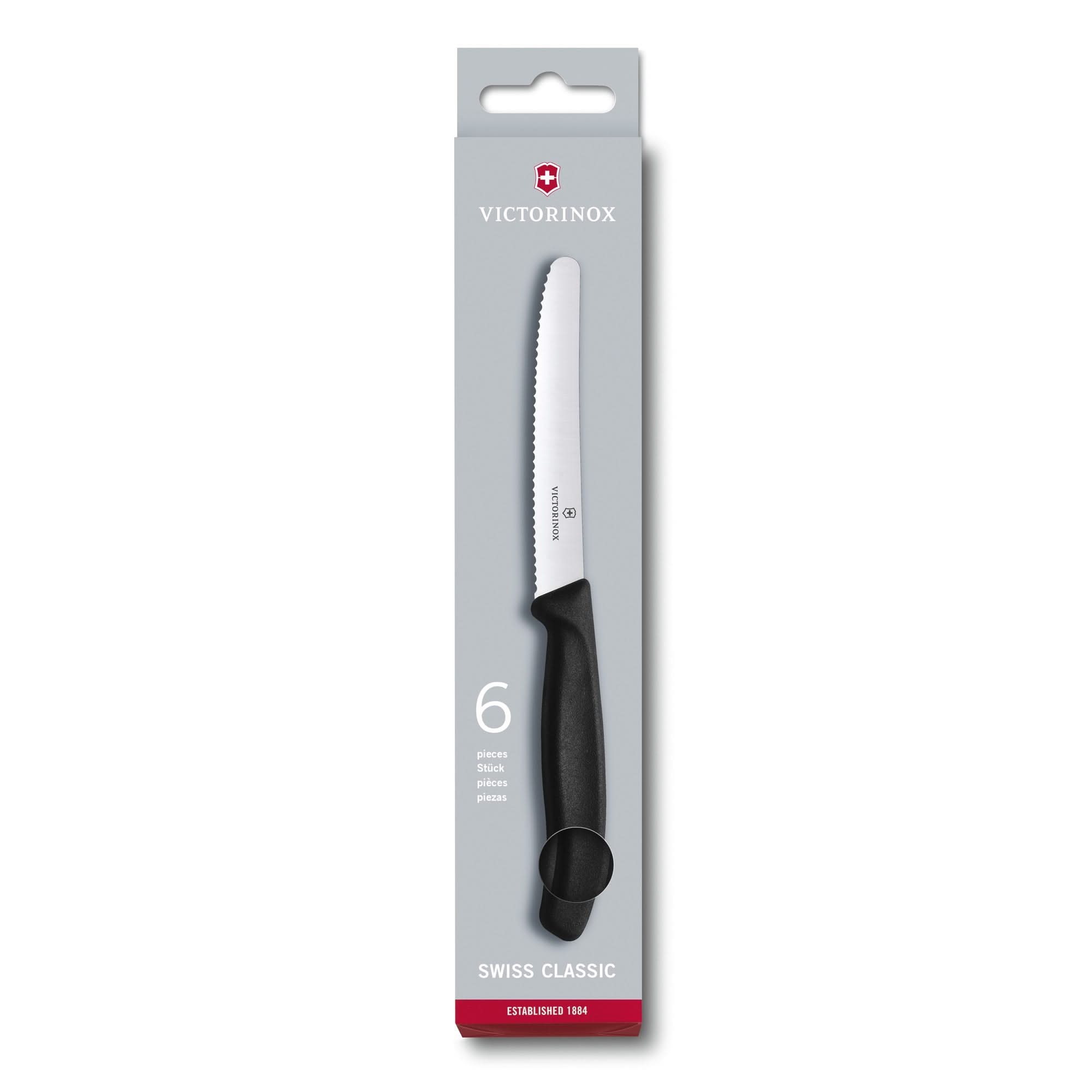 Victorinox 6.7833.6 – Set de 6 couteaux Swiss Classic noirs – Coutellerie Marcin