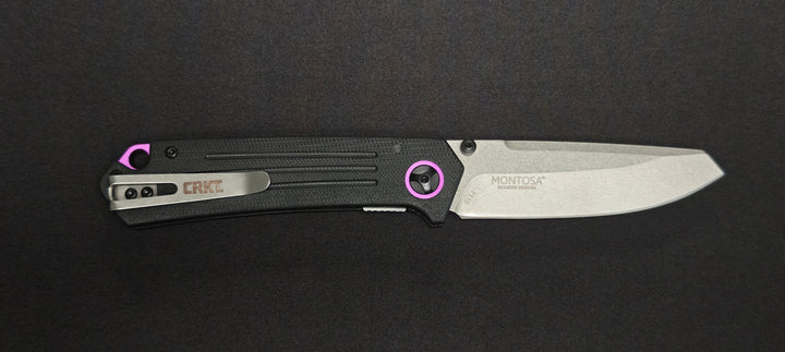 Vue ouverte du couteau pliant CRKT Montosa 7115.