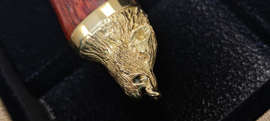 Muela Wildboar 16R Couteau de chasse manche bois avec tête de sanglier + coffret