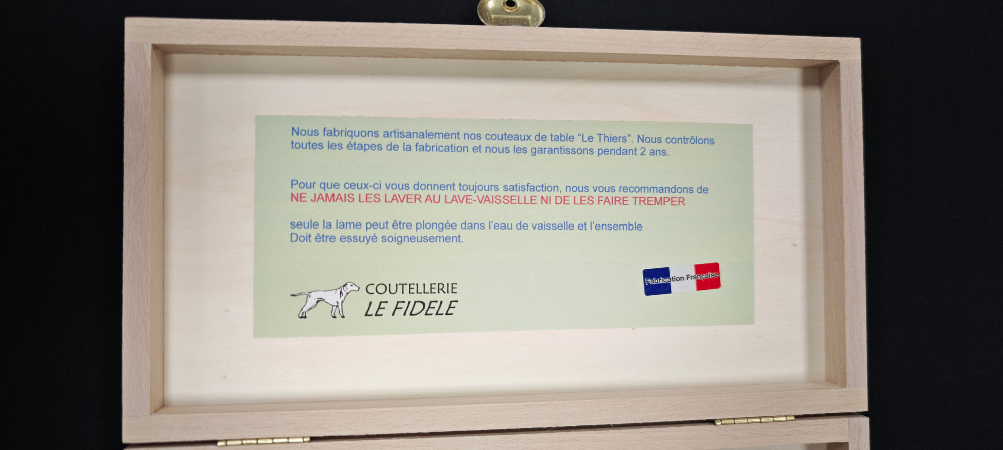 Couteaux à steak Le Thiers par Le Fidèle – Manche Chêne 6 pièces