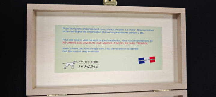 Couteaux à steak Le Thiers par Le Fidèle – Manche Chêne 6 pièces