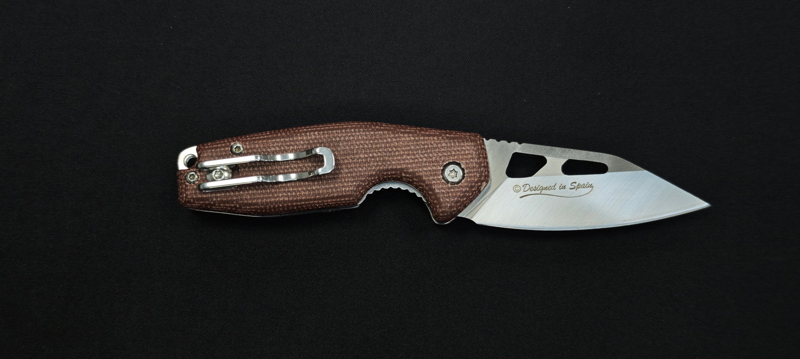 K25 25247 Couteau pliant micarta caramel lame 6,5 cm