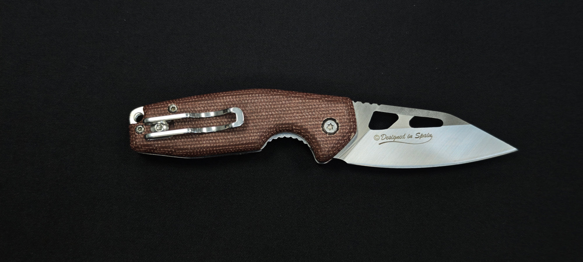 K25 25247 Couteau pliant micarta caramel lame 6,5 cm