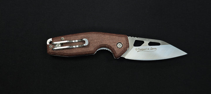 K25 25247 Couteau pliant micarta caramel lame 6,5 cm