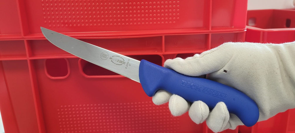 F. DICK ErgoGrip boning knife with wide, stiff 15 cm blade
