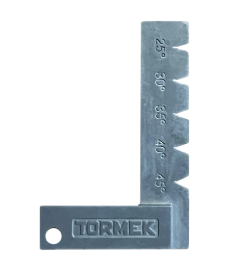 Tormek SQ-90, équerre de précision en zinc avec repères d’angle 25° à 45°.