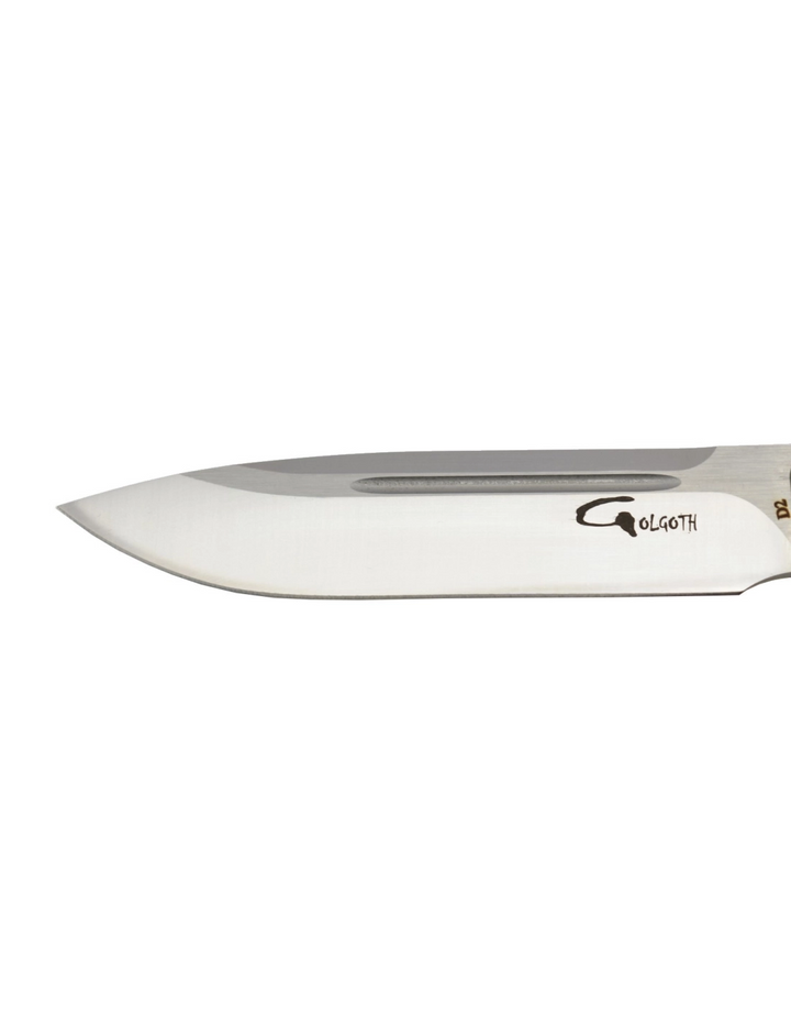 Golgoth G11C6 Silber. Messer aus D2-Stahl, Klinge aus silbernem Aluminium und Griff aus Kohlefaser