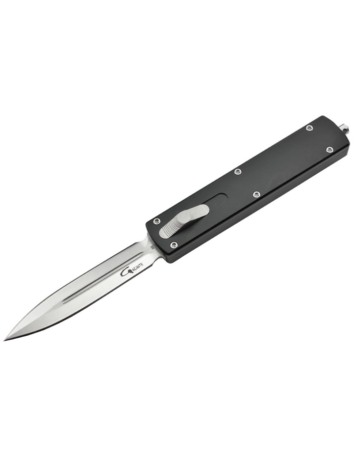 Golgoth G12DT Messer mit zweischneidiger Stahlklinge, Griff aus D2-Aluminium
