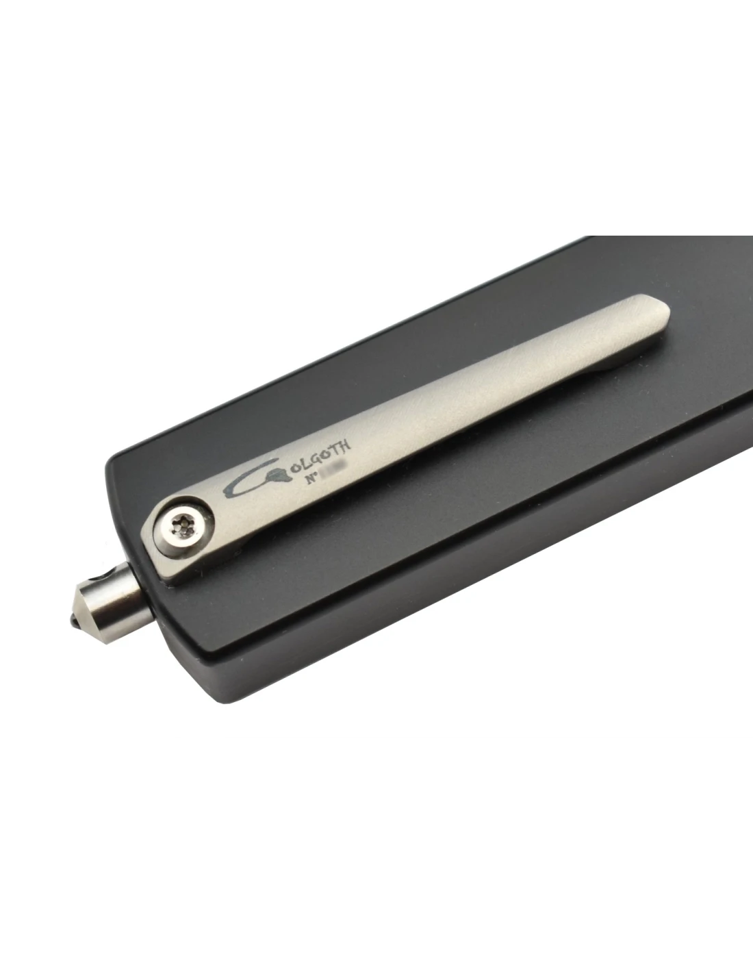 Golgoth G12DT Couteau lame double tranchant acier D2 manche aluminium - Coutellerie Marcin