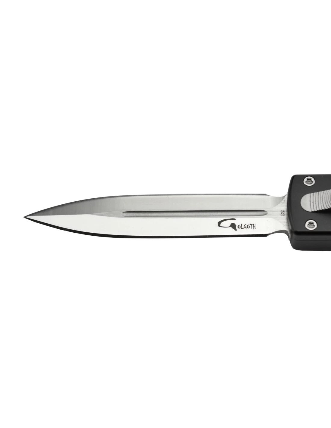 Golgoth G12DT Couteau lame double tranchant acier D2 manche aluminium - Coutellerie Marcin