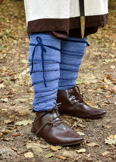 Paire de bandes de jambes en coton pour tenue viking.