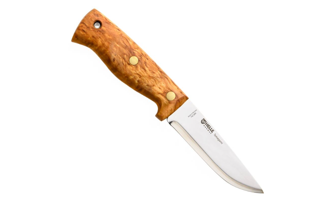 Helle Temagami 1300 – couteau bushcraft 14C28N et bouleau madré