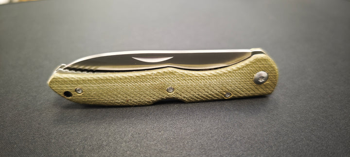 Herbertz 53026 – Couteau de Poche Micarta Olive, Lame Acier 440, Back-Lock