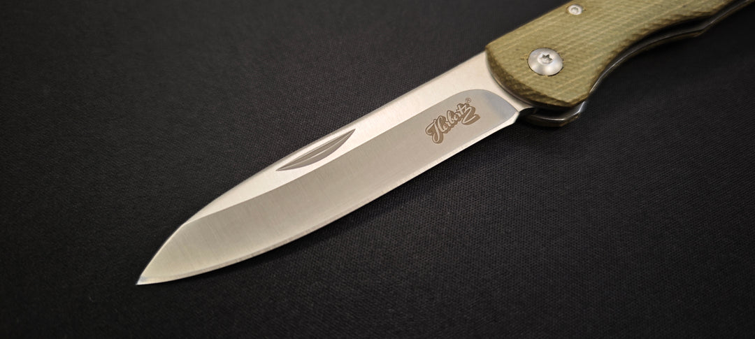 Herbertz 53026 – Couteau de Poche Micarta Olive, Lame Acier 440, Back-Lock