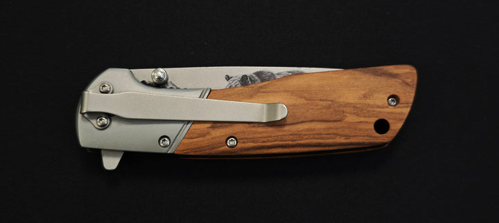 Herbertz CJH 44161  “Bear” – Couteau pliant olivier avec gravure ours 3D