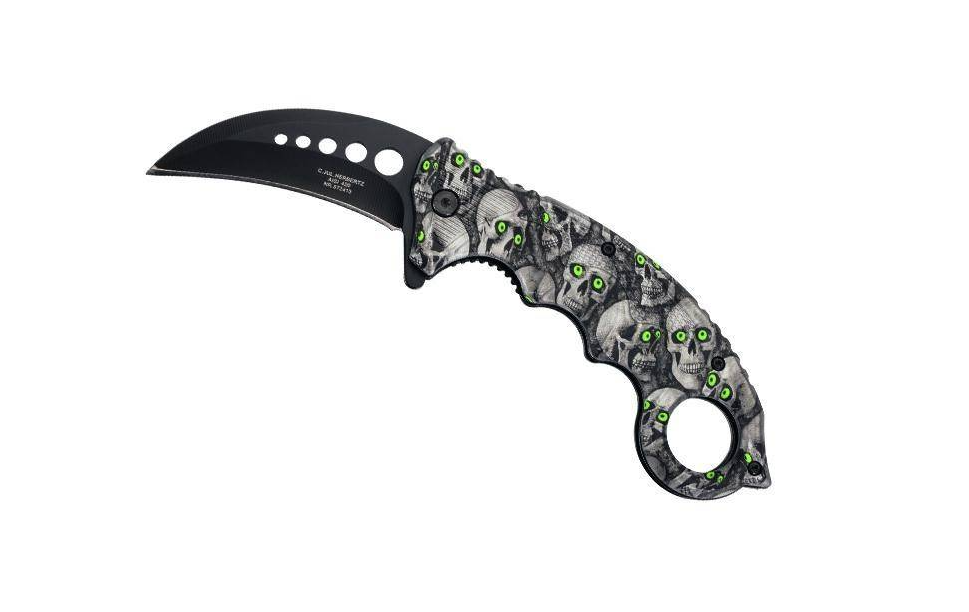 Couteau Herbertz Karambit tête de mort