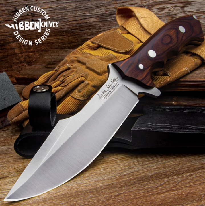 Legacy Fighter IV GH5112 by Hibben — Couteau fixe avec manche Pakkawood & étui cuir  GH5112