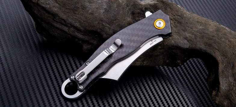 CJRB Corsair D2 Fibre de carbone  ARTC1828P-CF - Coutellerie Marcin