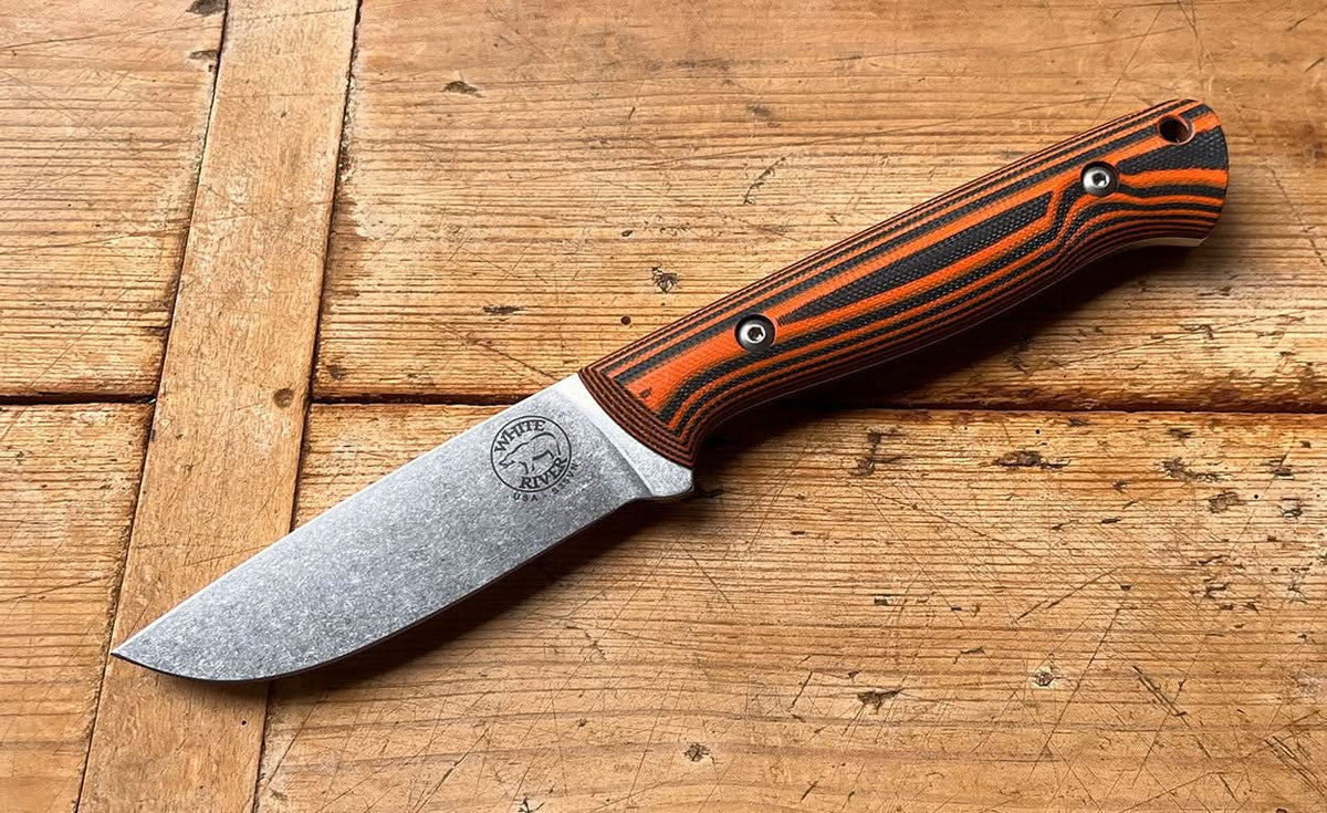 White River Jason Fry Utility Hunter Orange Black - Coutellerie Marcin