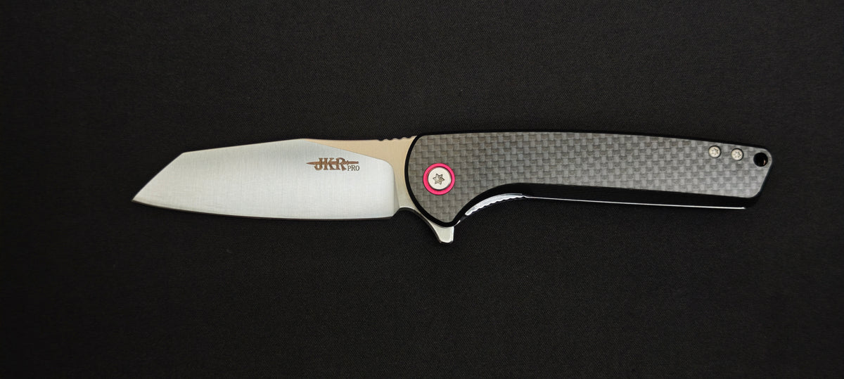 Couteau pliant JKR-PRO 10014 avec manche en fibre de carbone et G10.