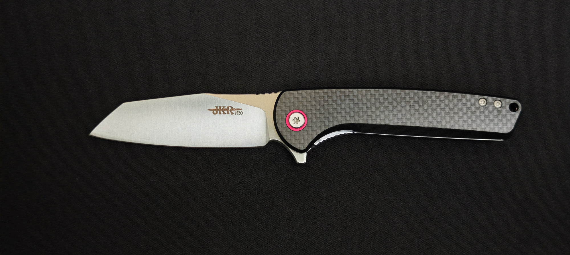 Couteau pliant JKR-PRO 10014 avec manche en fibre de carbone et G10.