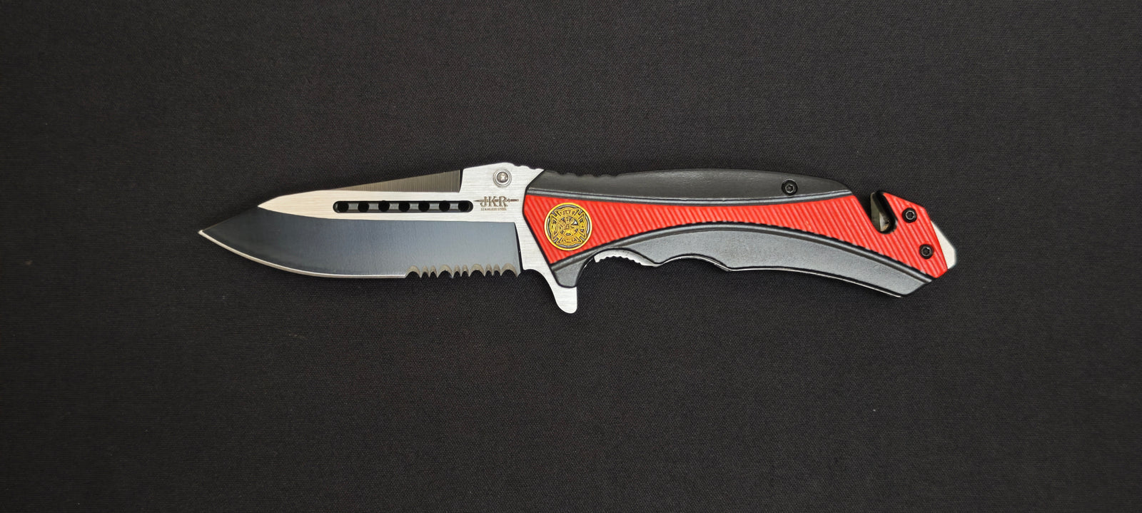Couteau pliant JKR Tactical JKR0564 avec lame Tanto en acier 3Cr13MoV.