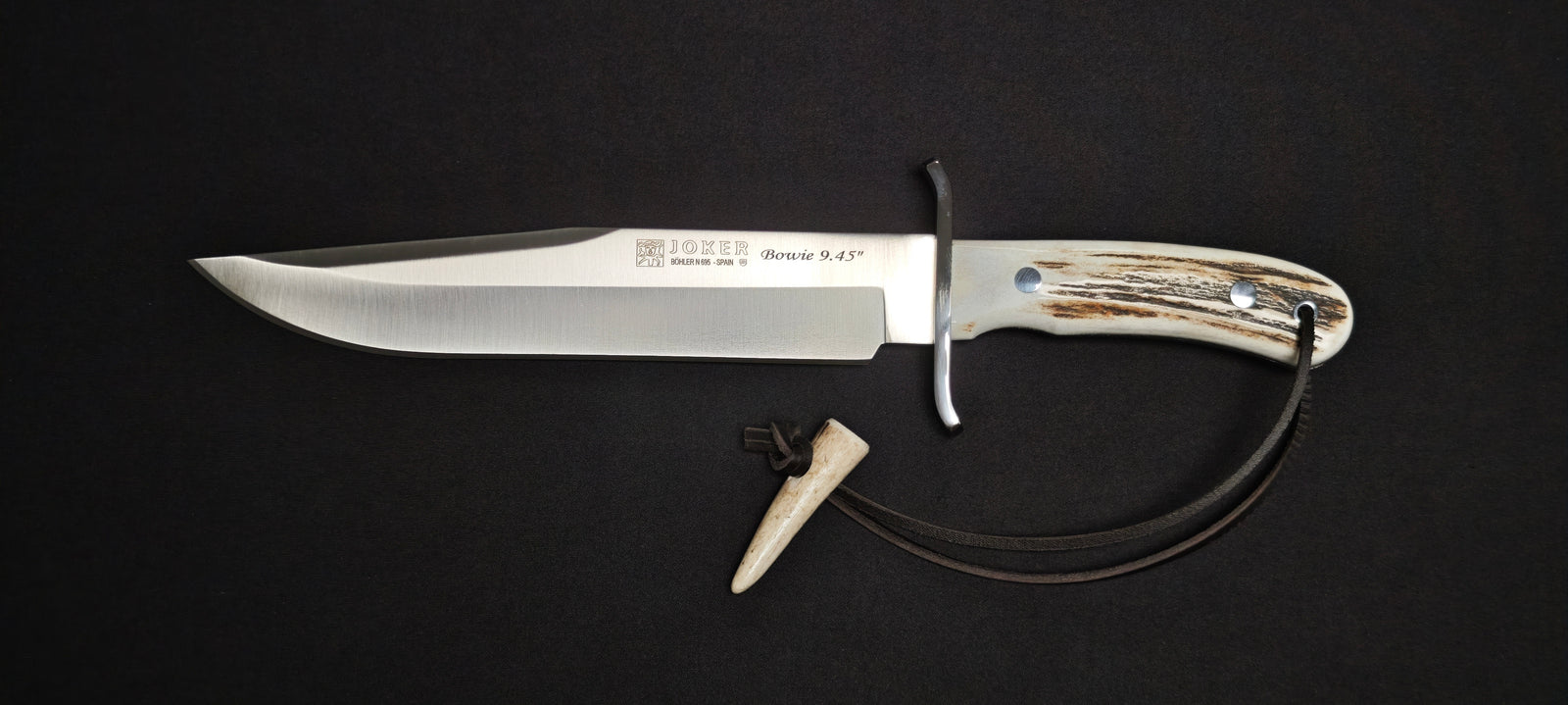 Couteau Joker Bowie CC139 avec manche en bois de cerf.