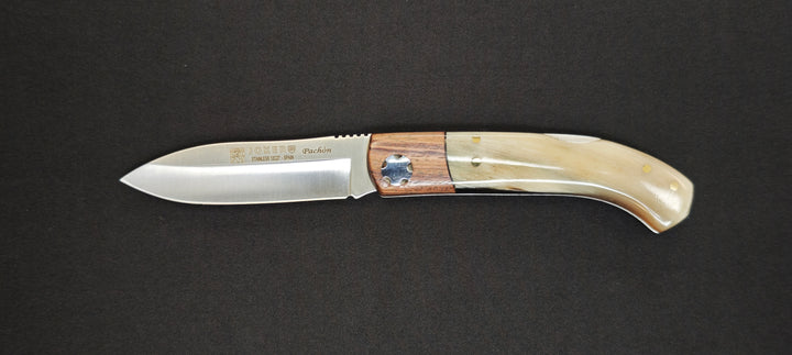 Couteau pliant Joker NA-98 avec manche en os naturel et bois d'ébène.