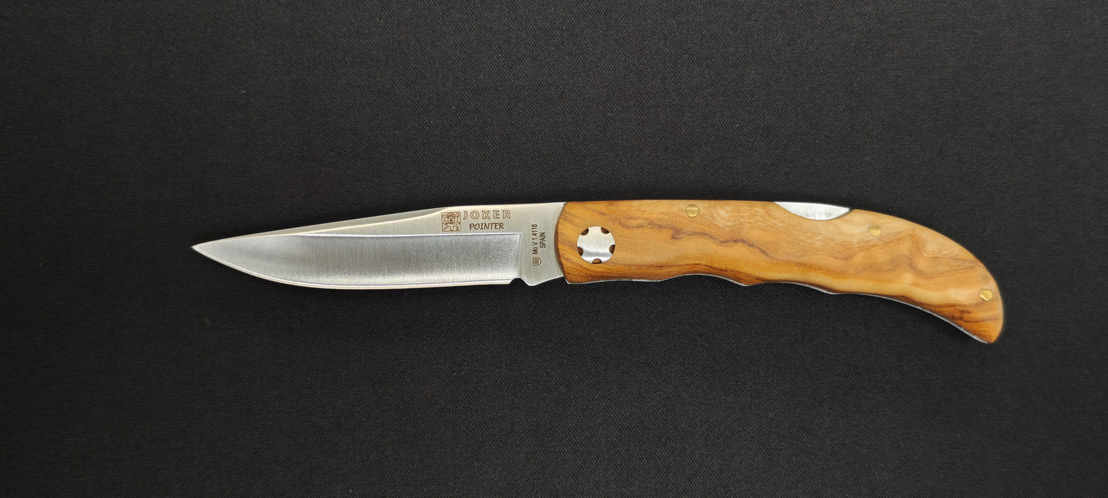 Couteau pliant Joker Pointer NO69 avec manche en bois d'olivier.