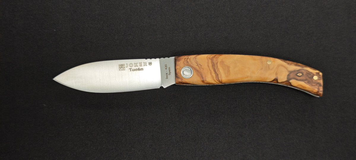 Couteau pliant Joker Tucan NO-162 avec manche en bois d'olivier.
