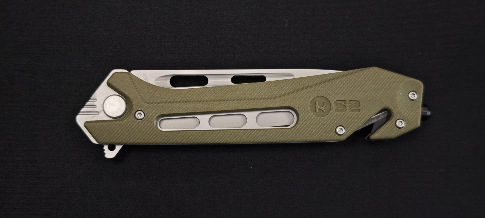 K25 Couteau tactique pliant 25243 Série X G10 vert lame 10,5 cm CNC