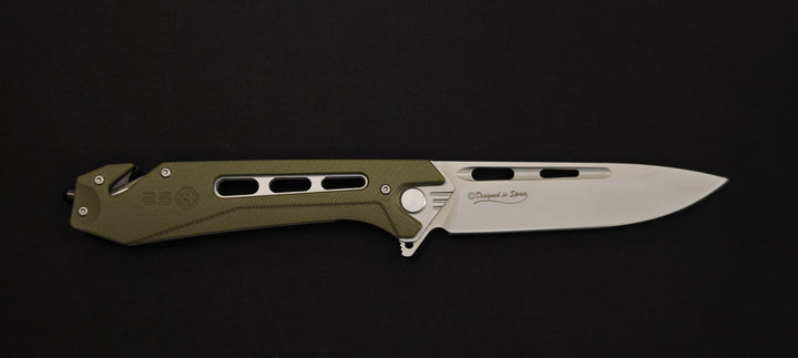 K25 Couteau tactique pliant 25243 Série X G10 vert lame 10,5 cm CNC