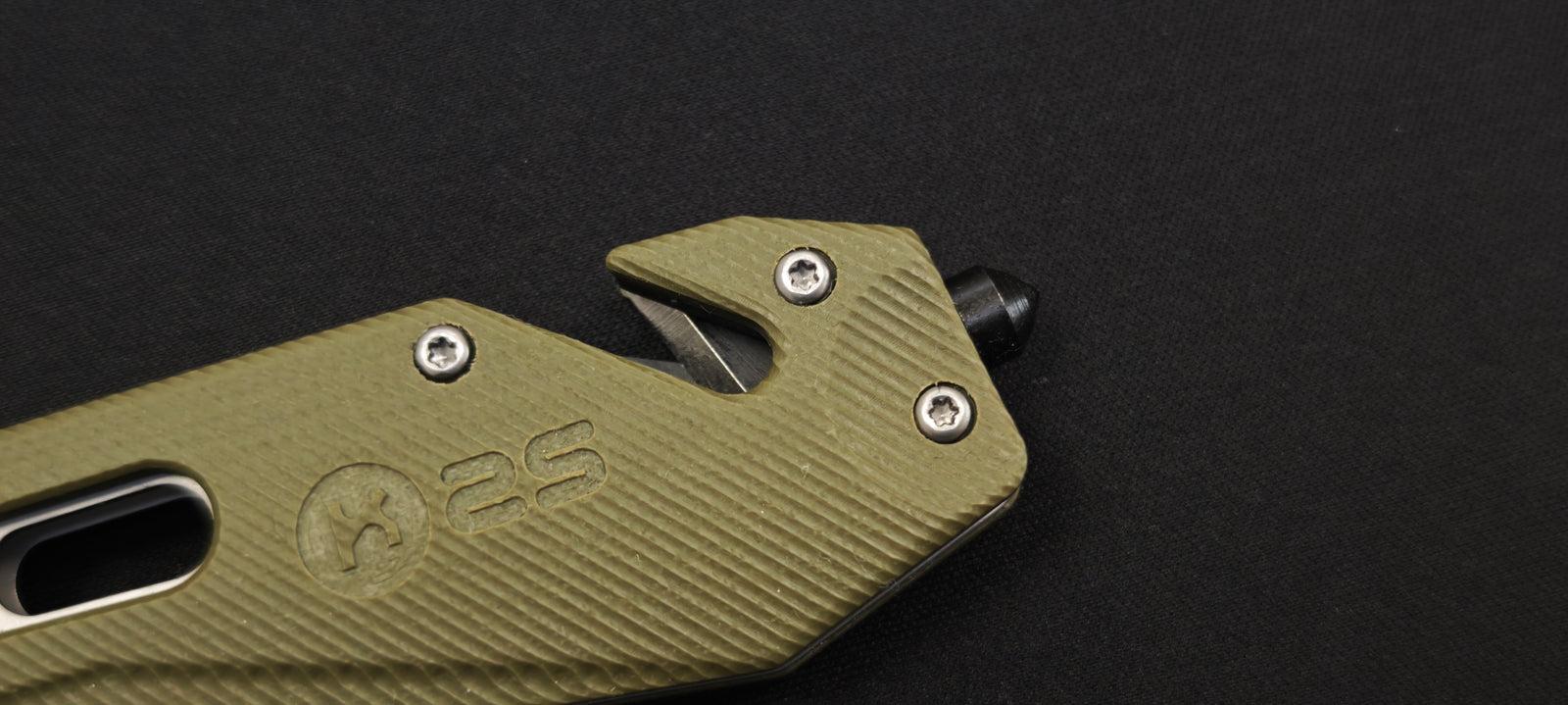 K25 Couteau tactique pliant 25243 Série X G10 vert lame 10,5 cm CNC