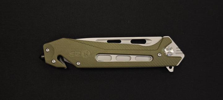 K25 Couteau tactique pliant 25243 Série X G10 vert lame 10,5 cm CNC