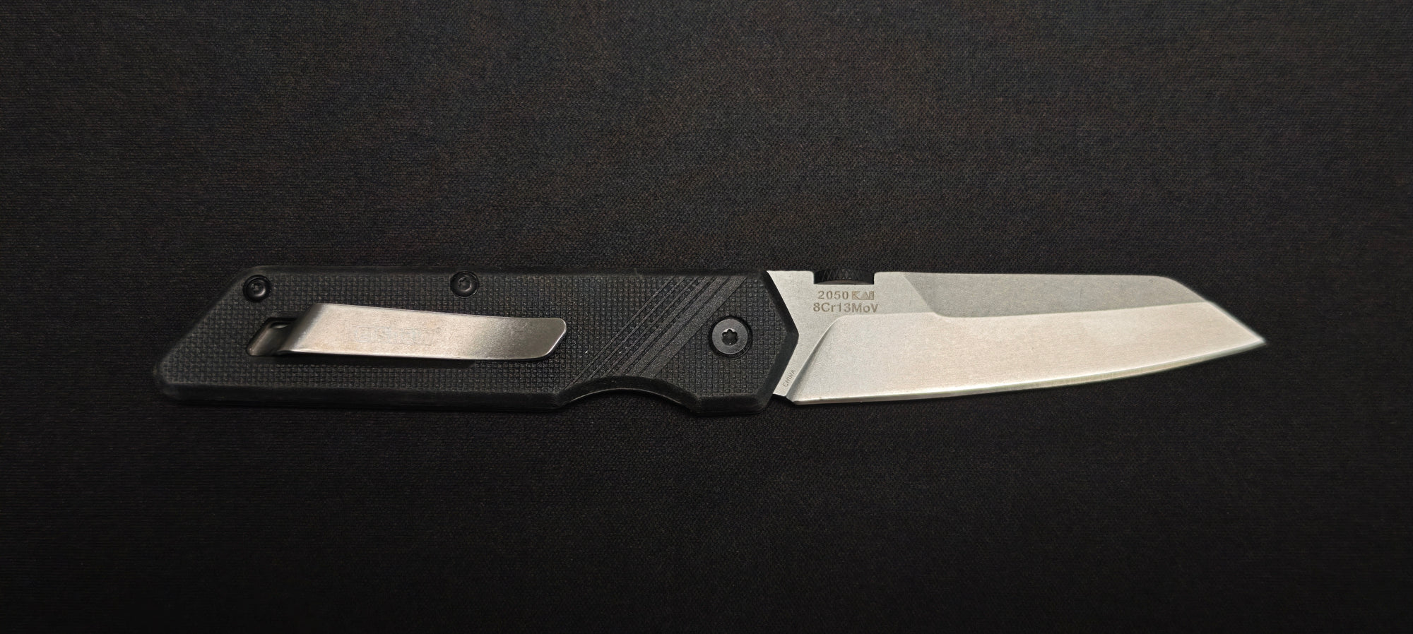 Vue ouverte du couteau pliant Kershaw Mixtape.