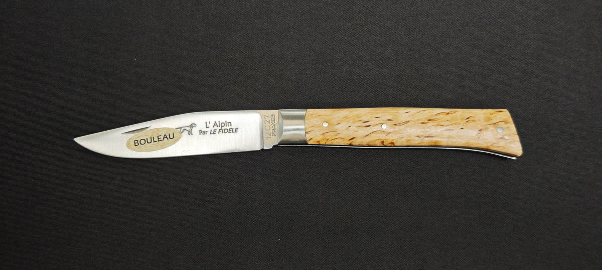 Couteau L'Alpin Le Fidèle ALBL manche en bois de bouleau