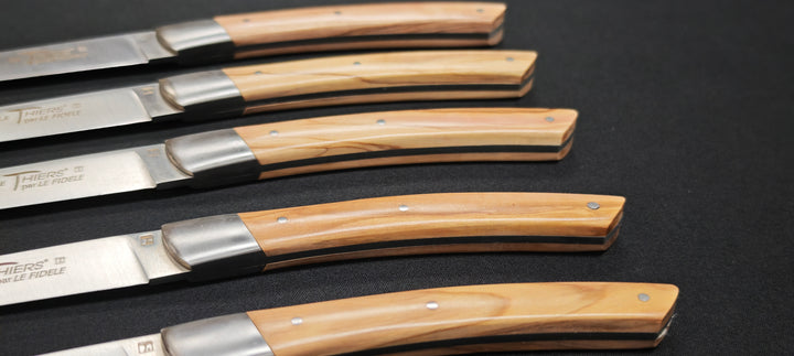 Couteaux à steak Le Thiers par Le Fidèle – Manche Olivier - 6 pièces