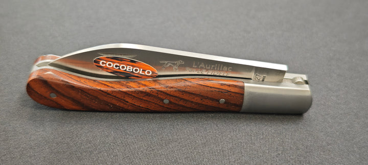 L'Aurillac par le Fidèle - Couteau pliant de poche manche en bois de cocobolo - Réf : AUCO