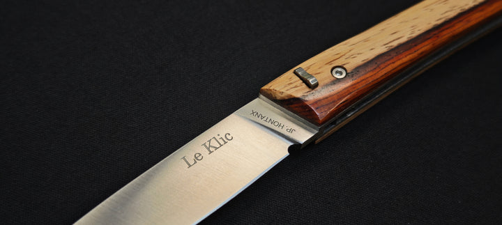 Le Klic par JP Hontanx - Couteau pliant – Manche Cocobolo & Aubier – Acier 12C27N