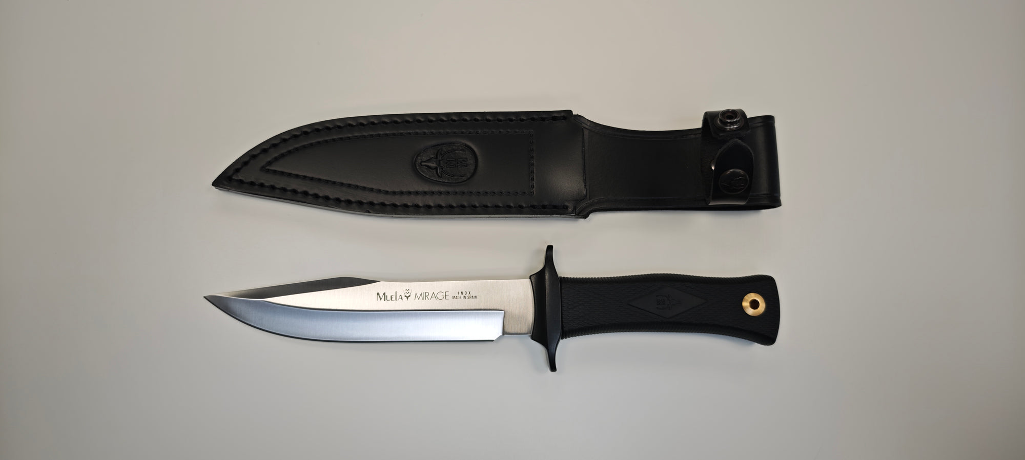 Couteau de Chasse Muela Mirage 18 cm – Lame Acier Inox & Étui Cuir Ref : Mirage-18