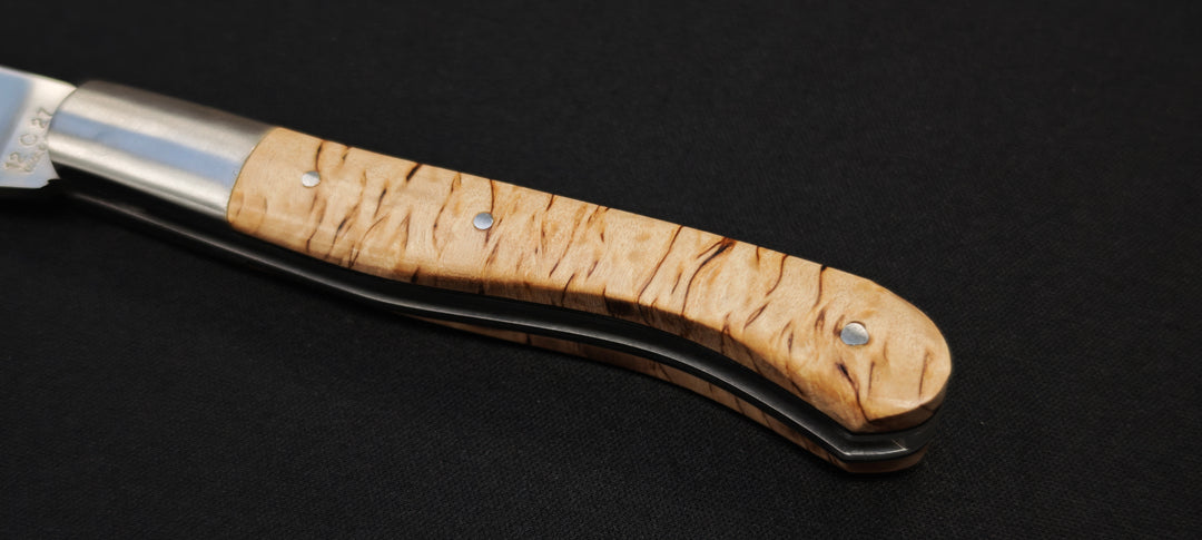 L'Aurillac par le Fidèle - Couteau pliant de poche manche en bois de bouleau - Ref : AUBL
