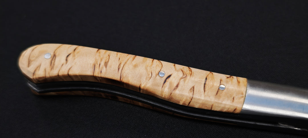 L'Aurillac par le Fidèle - Couteau pliant de poche manche en bois de bouleau - Ref : AUBL