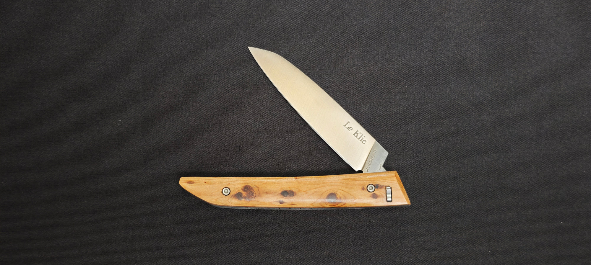 Couteau pliant Le Klic JP HONTANX avec manche en bois de genévrier