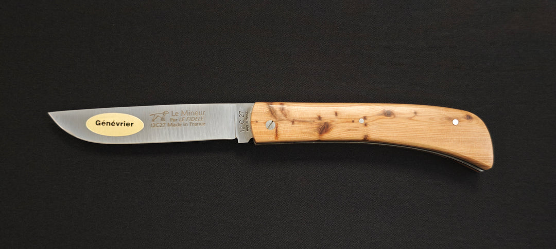 Le Mineur par le Fidèle – Couteau Pliant en Bois de Genévrier | Réf. MINGE