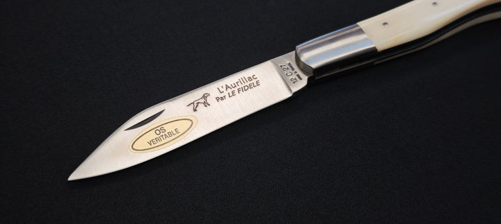 L'Aurillac par le Fidèle - Couteau pliant de poche manche en os véritable - Réf : AUOS
