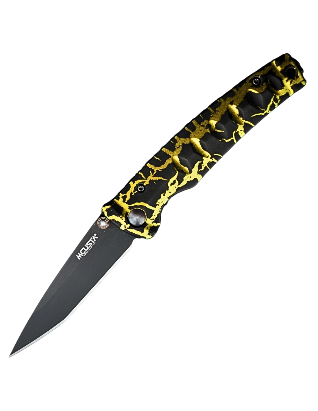 MCUSTA - MC004-019 - Couteau pliant Série limitée fusion - Jaune et Noir - Coutellerie Marcin