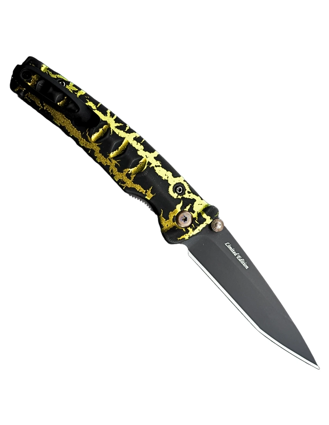 MCUSTA - MC004-019 - Couteau pliant Série limitée fusion - Jaune et Noir - Coutellerie Marcin