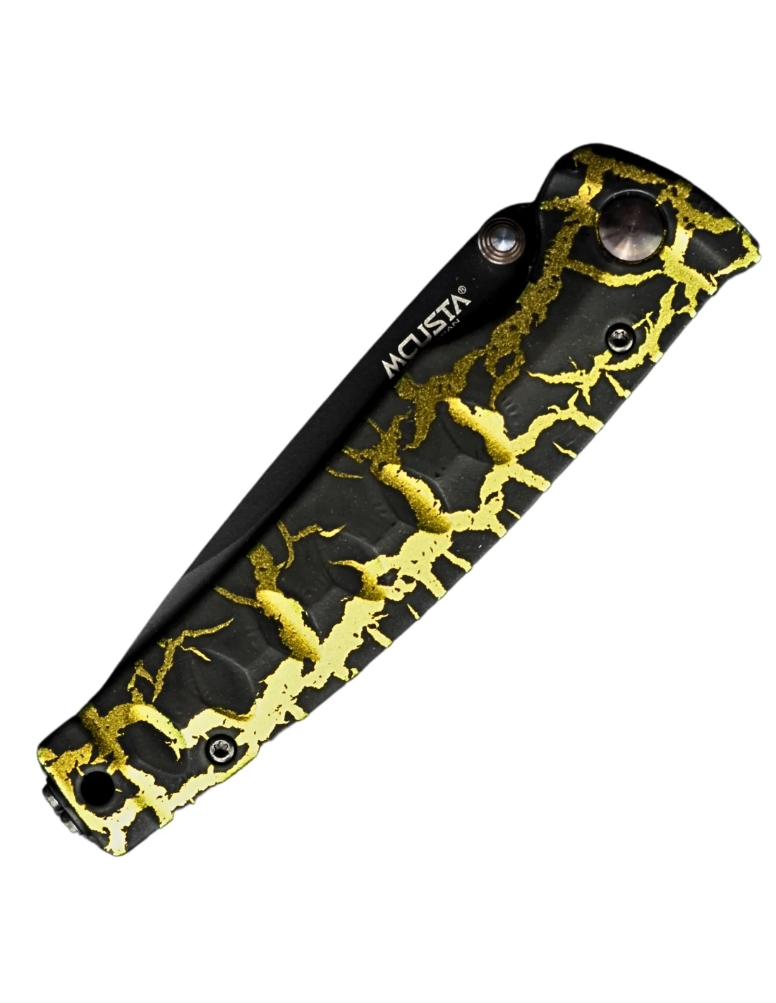 MCUSTA - MC004-019 - Couteau pliant Série limitée fusion - Jaune et Noir - Coutellerie Marcin